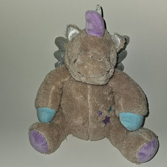 Silver One Pink-ish Winged Unicorn Plush 12" Stuffed Animal Toy Lovey Stars Blue - Picture 2 of 11